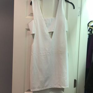 White tobi cut out dress
